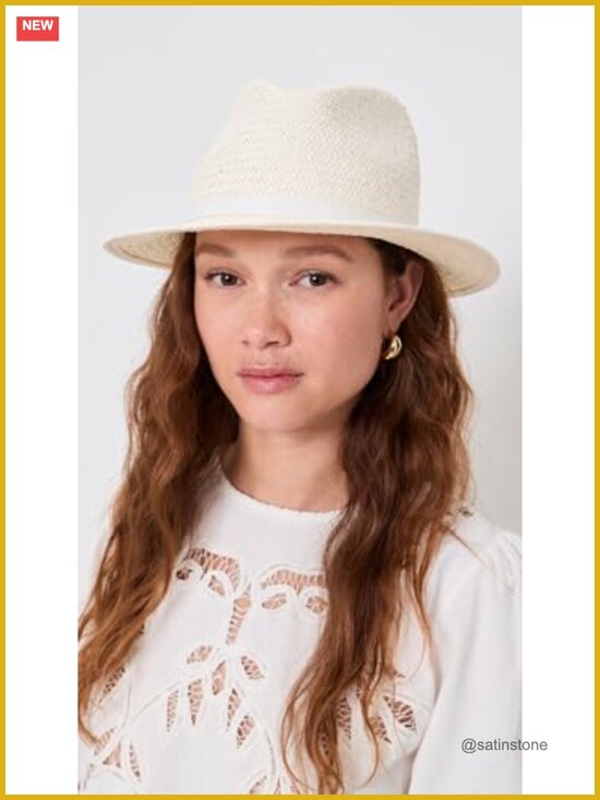 Packable Straw Fedora Hat with Leather Band